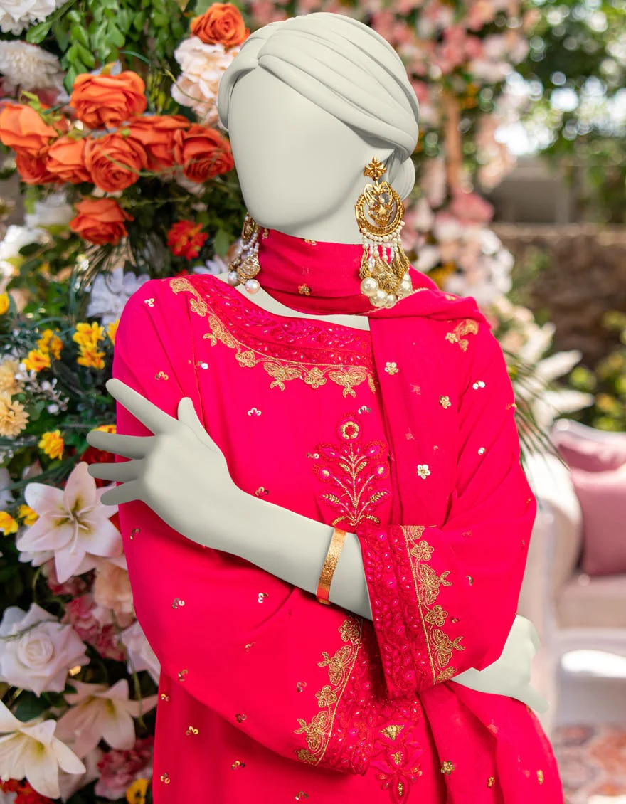 PINK KHADDI 3PC STITCHED | JJPW-W-JPS-24-3945 FB/DANEEN-6 - Image 5