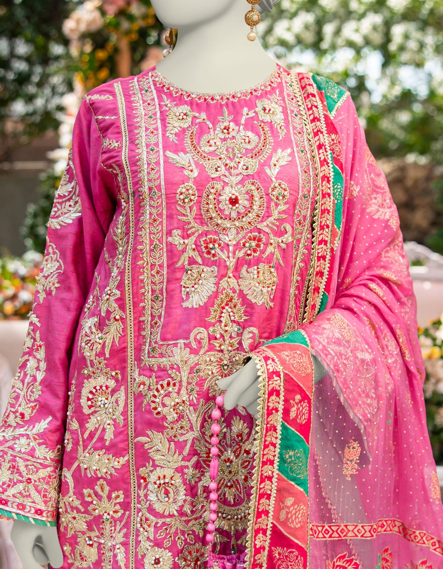 PINK RAW SILK 3PC STITCHED | JJPW-W-JPS-24-3948 FB/INARA-3 - Image 3