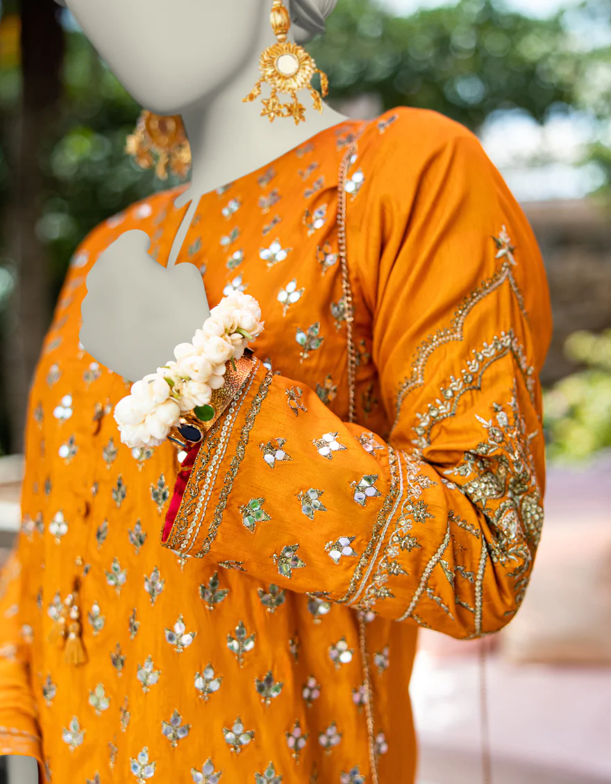 ORANGE RAW SILK 3PC STITCHED | JJPW-W-JPS-24-3950 FB/INARA-5 - Image 3