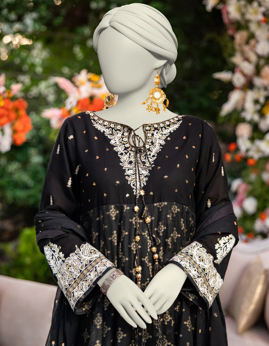 BLACK JACQUARD 3PC STITCHED | JJPW-W-JPS-24-3954 FB/INARA-9 - Image 3