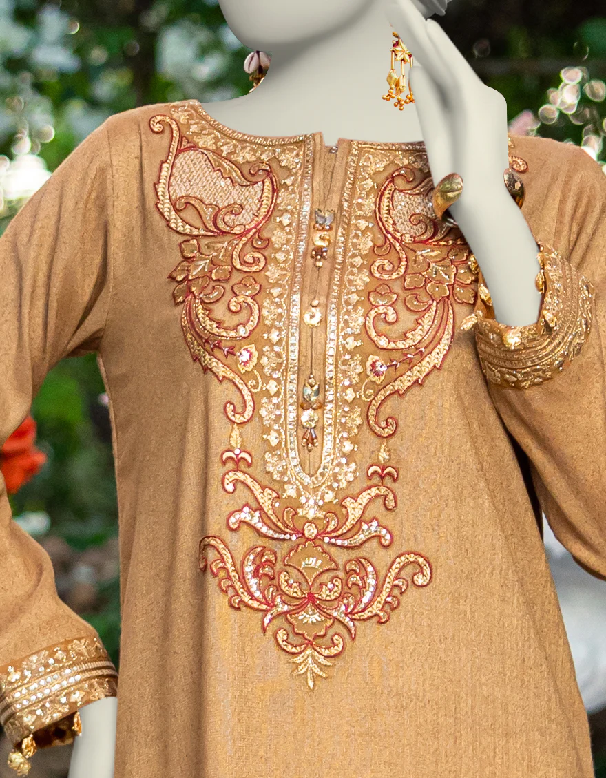 ORANGE KHADDI 3PC STITCHED | JJPW-W-JPS-24-3957 FB/INARA-12 - Image 3