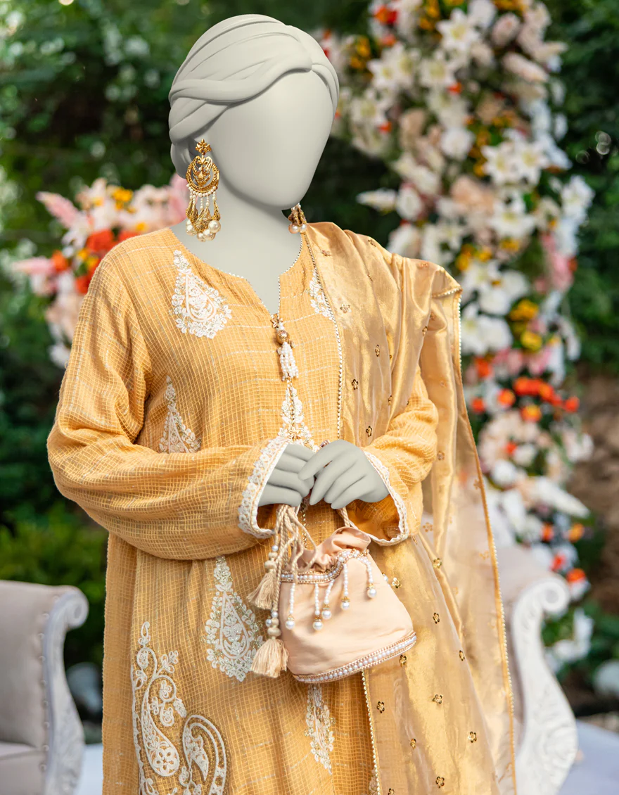YELLOW KHADDI 3PC STITCHED | JJPW-W-JPS-24-3958 FB/INARA-13 - Image 2
