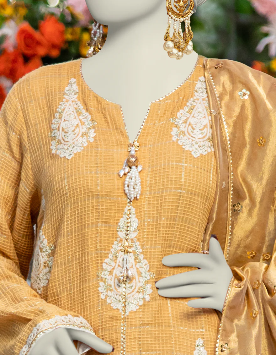 YELLOW KHADDI 3PC STITCHED | JJPW-W-JPS-24-3958 FB/INARA-13 - Image 3