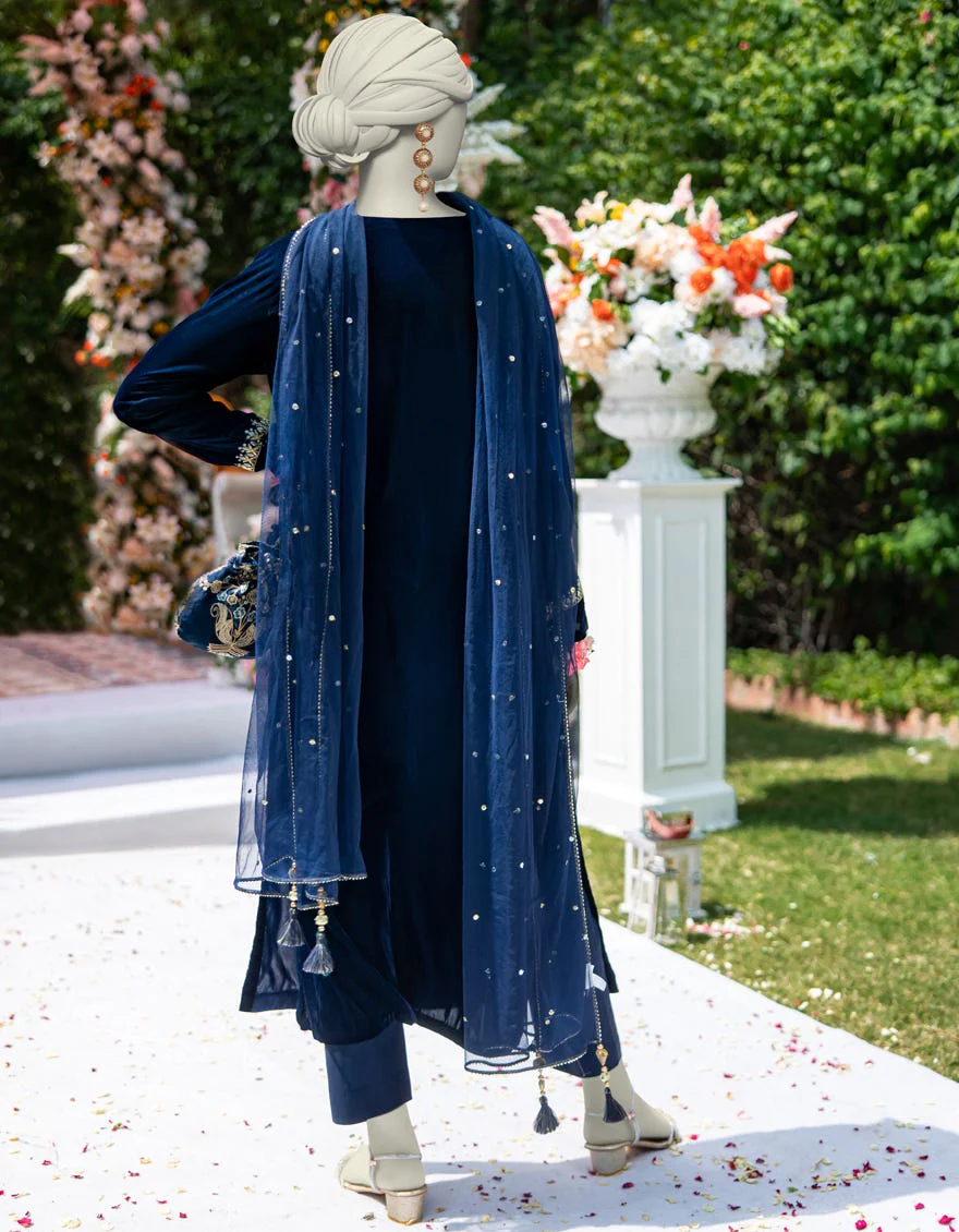 BLUE VELVET 3PC STITCHED | JJPW-W-JPS-24-3963 FB/VELVET - Image 2