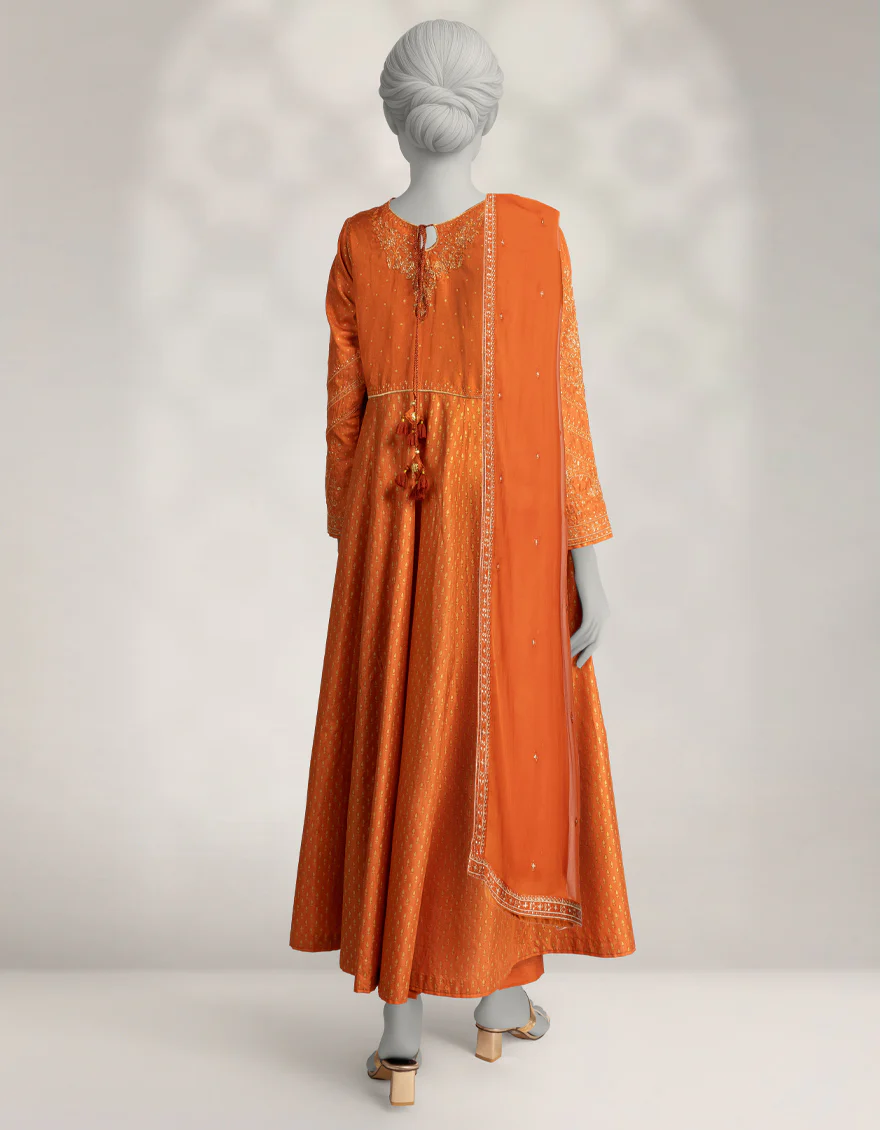 RUST RAW SILK 3PC STITCHED | JJPW-W-JPS-25-3948 FB/DANEEN-05 - Image 3