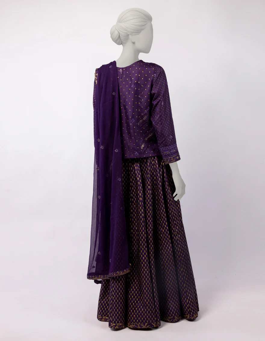 PURPLE RAW SILK 3PC STITCHED | JJPW-W-JPS-25-3949 FB/DANEEN-06 - Image 3