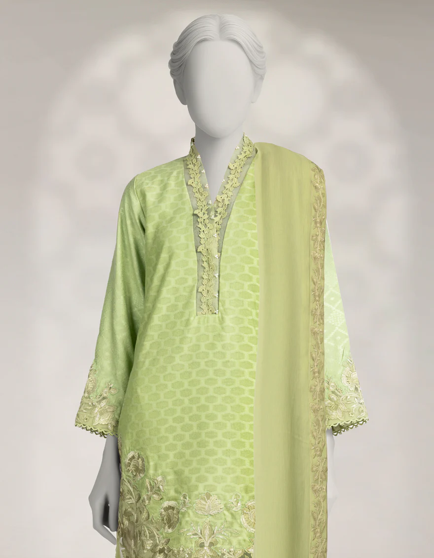 GREEN JACQUARD 3PC STITCHED | JJPW-W-JPS-25-3952 FB/MUSE-3 - Image 2