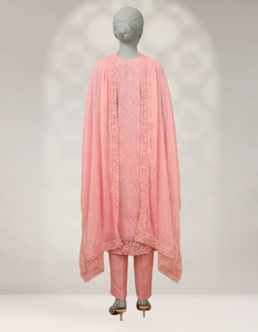 PINK JACQUARD 3PC STITCHED | JJPW-W-JPS-25-3953 FB/MUSE-4 - Image 2