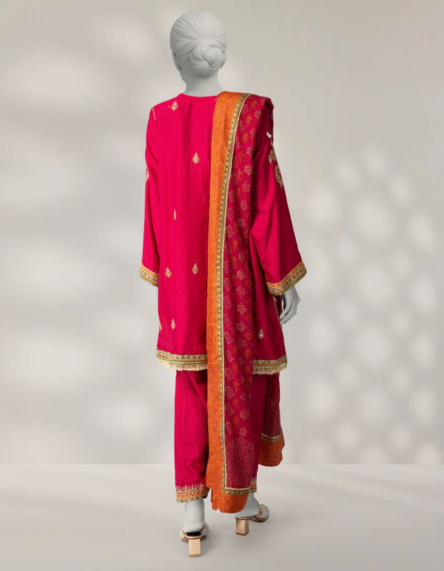 PINK RAW SILK 3PC STITCHED | JJPW-W-JPS-25-3954 FB/INARA-01 - Image 3