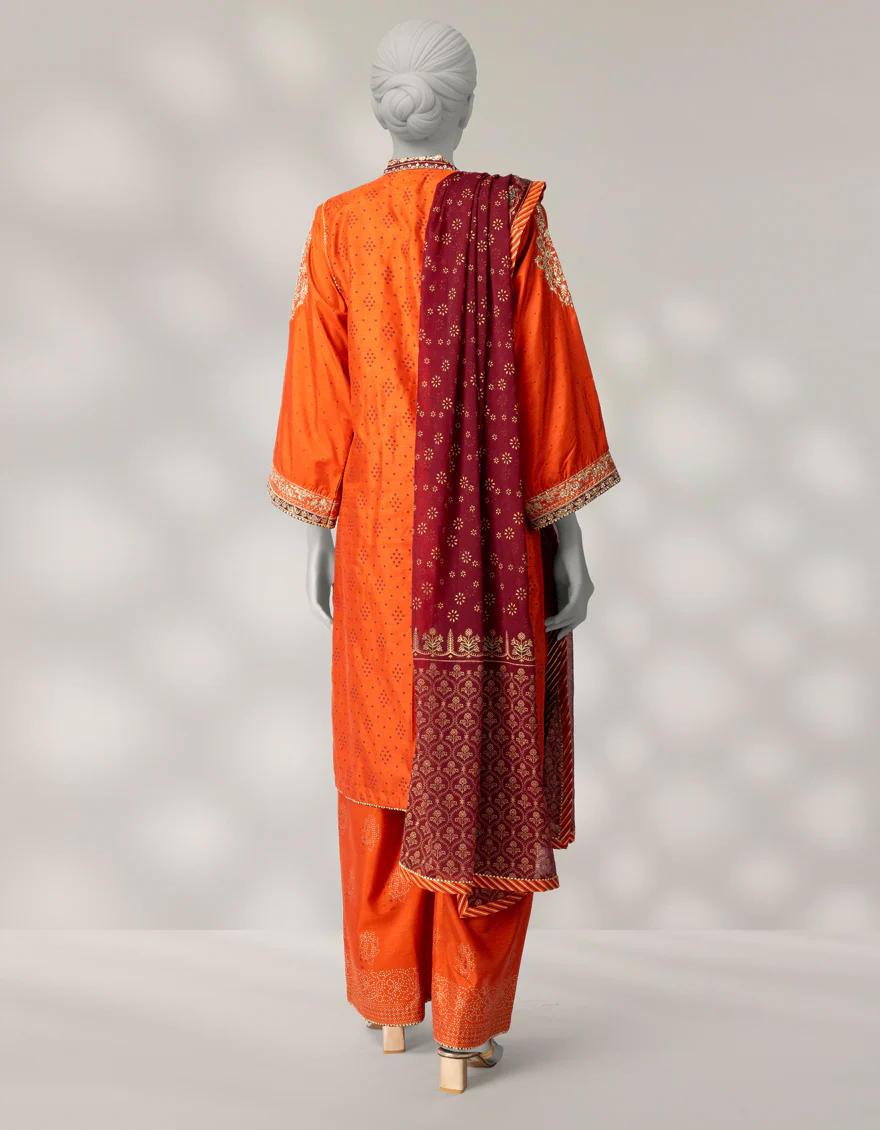 RUST RAW SILK 3PC STITCHED | JJPW-W-JPS-25-3956 FB/INARA-03 - Image 3