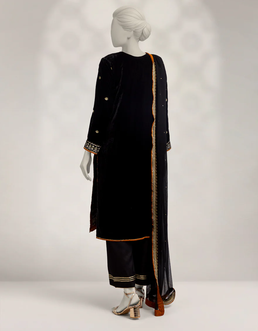 BLACK VELVET 3PC STITCHED | JJPW-W-JPS-25-3959 FB/INARA-06 - Image 2