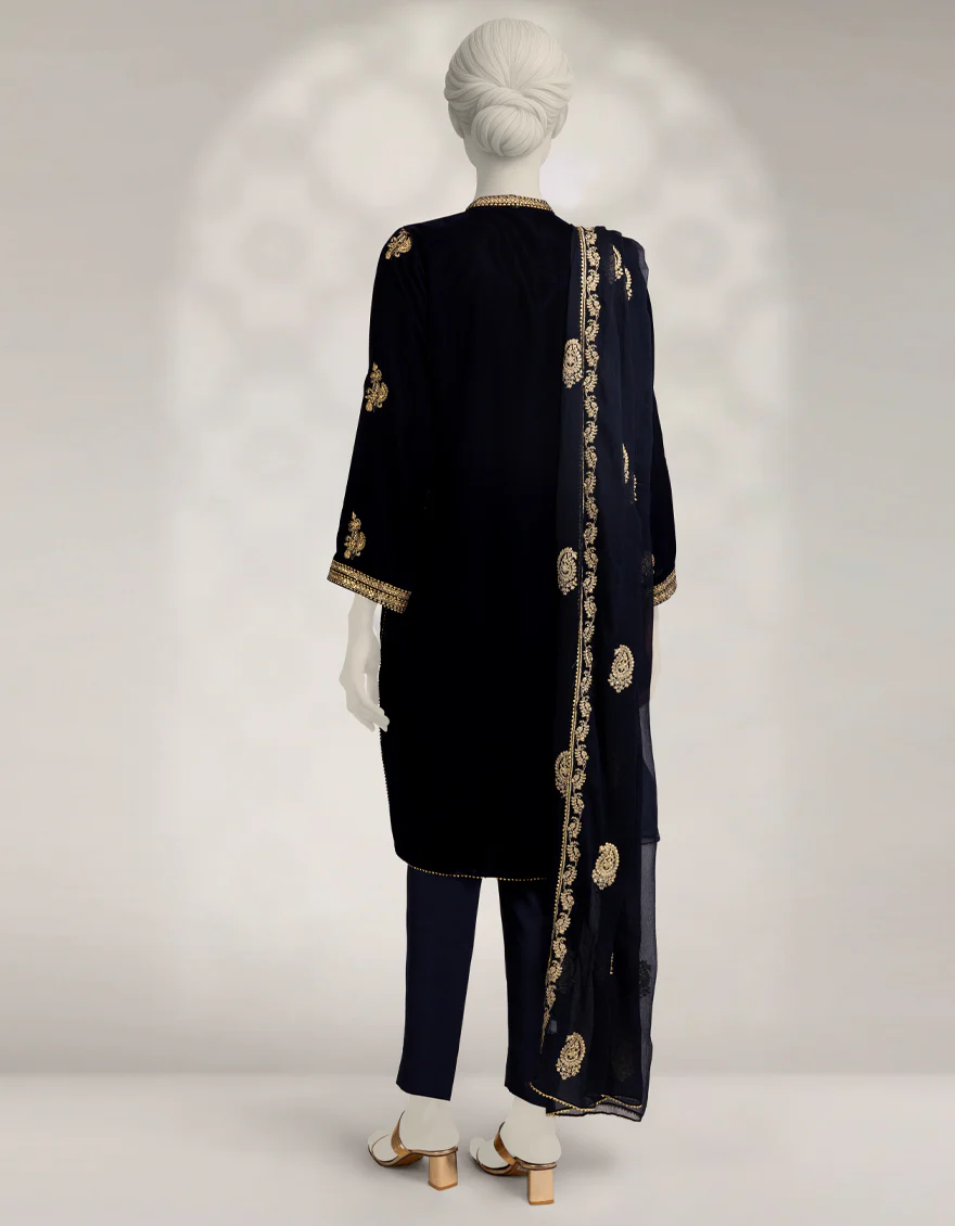 BLUE VELVET 3PC STITCHED | JJPW-W-JPS-25-3961 FB/INARA-08 - Image 3