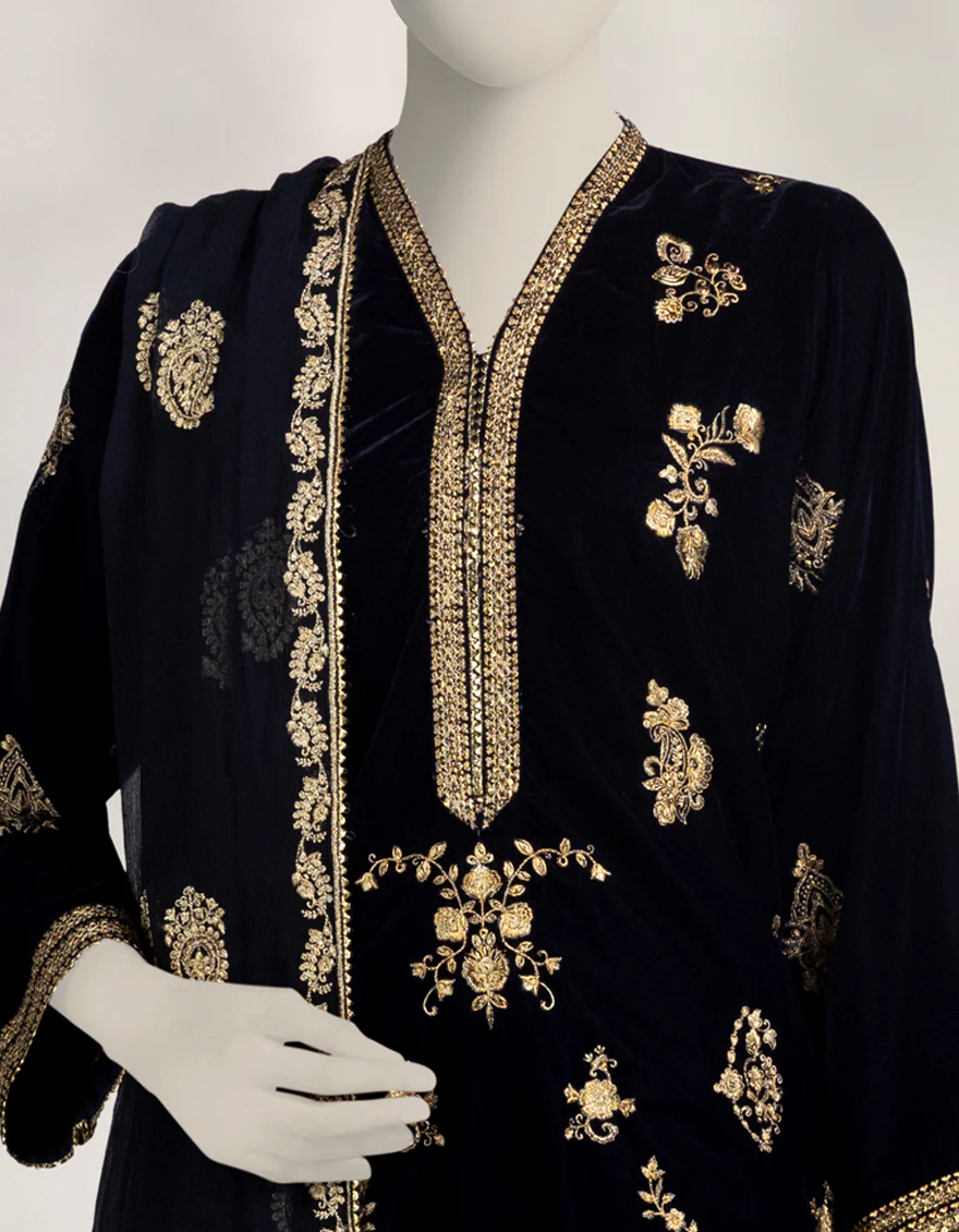 BLUE VELVET 3PC STITCHED | JJPW-W-JPS-25-3961 FB/INARA-08 - Image 4