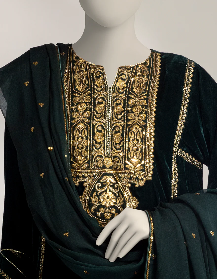 GREEN VELVET 3PC STITCHED | JJPW-W-JPS-25-3962 FB/INARA-09 - Image 3