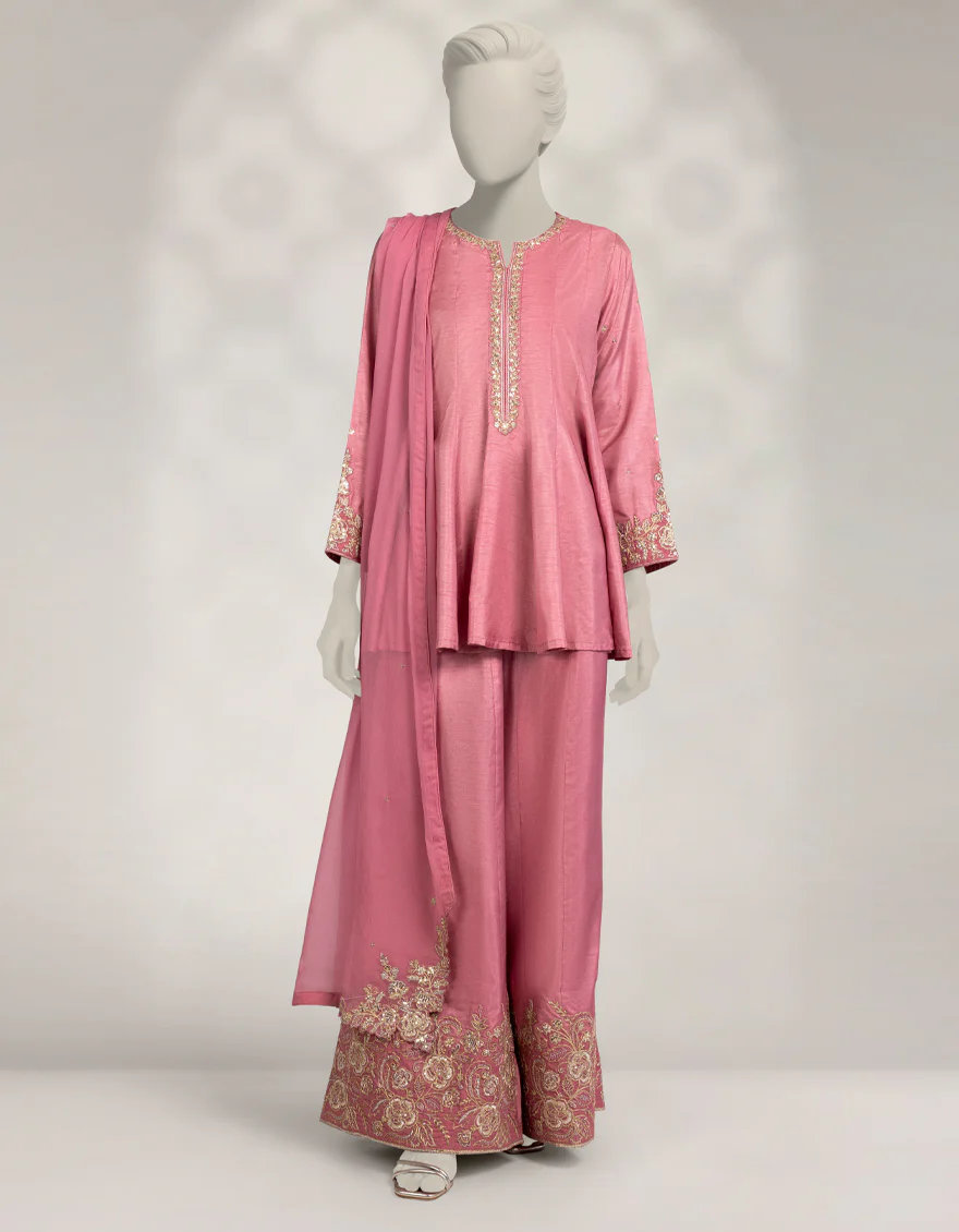 PINK RAW SILK 3PC STITCHED | JJPW-W-JPS-25-3966 FB/INARA-13