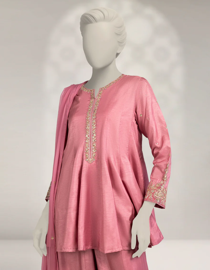 PINK RAW SILK 3PC STITCHED | JJPW-W-JPS-25-3966 FB/INARA-13 - Image 2