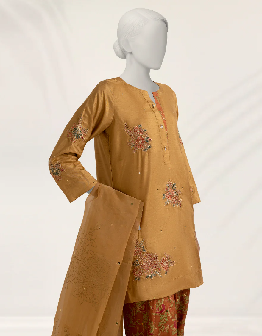 GOLDEN VISCOSE 3PC STITCHED | JJPW-W-JPS-25-3985 FB/INARA-2 - Image 3