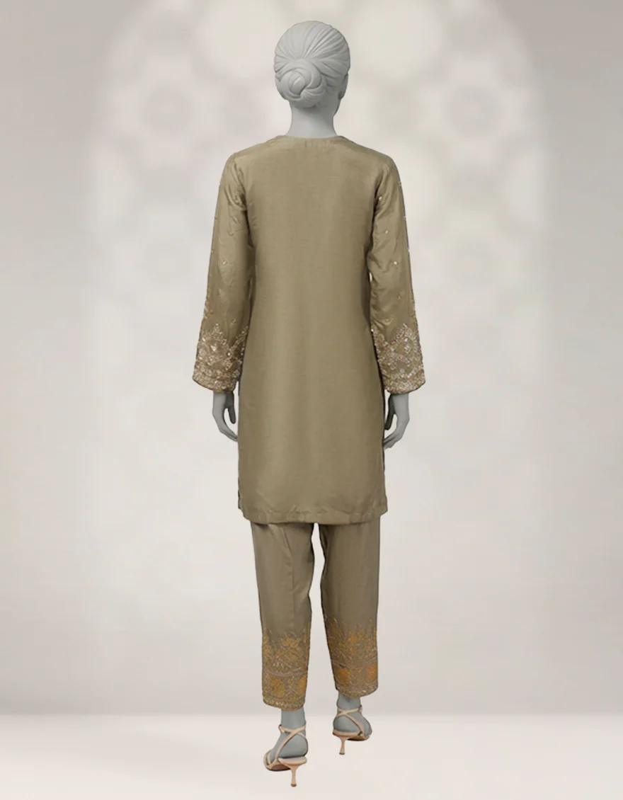 LIME GREEN RAW SILK 3PC STITCHED | JJPW-W-JPS-25-3991 FB/INARA-01 - Image 2