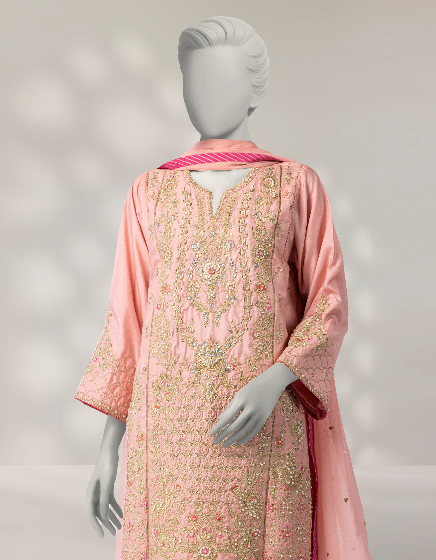 PEACH RAW SILK 3PC STITCHED | JJPW-W-JPS-25-3992 FB/INARA-02 - Image 2