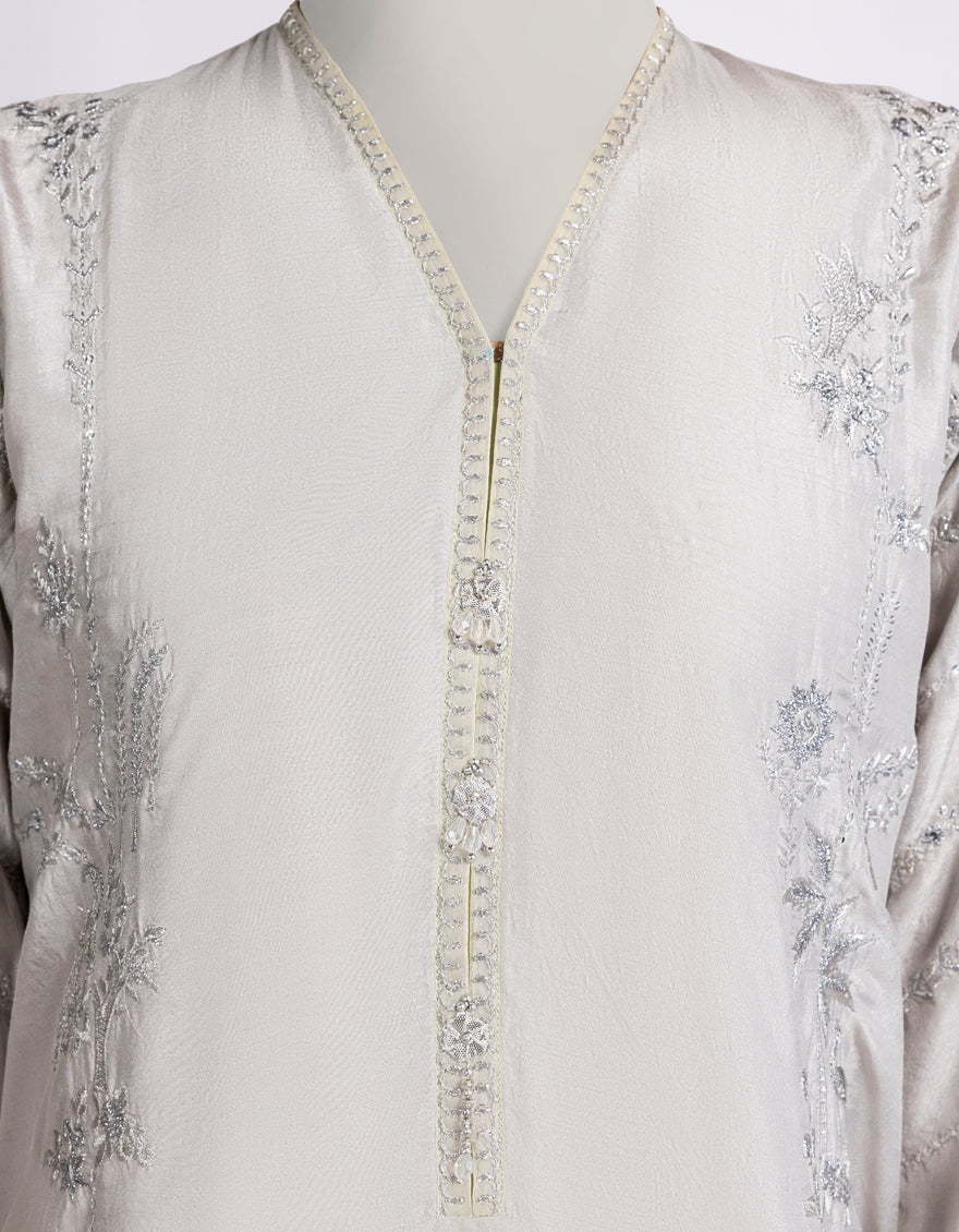 GREY RAW SILK 2PC STITCHED | JJPW-W-JPS-25-4049 FB/ELFESYA-03 - Image 4