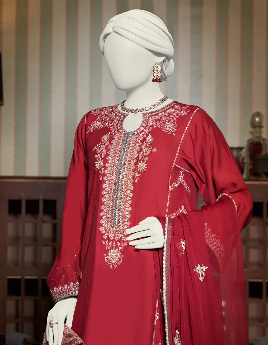 MAROON PAPER COTTON 3PC STITCHED | JJPW-W-JPS-US-23-3922 FB/JH-234 - Image 3