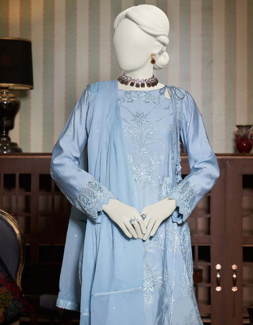AQUA BLUE PAPER COTTON 3PC STITCHED | JJPW-W-JPS-US-23-3937 FB/HF-178 - Image 2