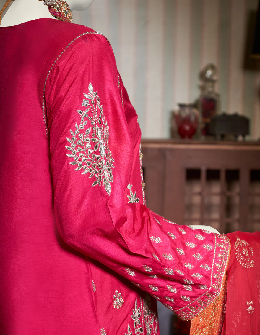 HOT PINK RAW SILK 3PC STITCHED | JJPW-W-JPS-US-23-3941 FB/JH-237 - Image 2