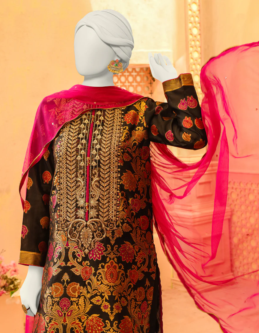 BLACK JACQUARD 3PC STITCHED | JJPW-W-JPWF-US-23-105 FB/JT-963 - Image 3