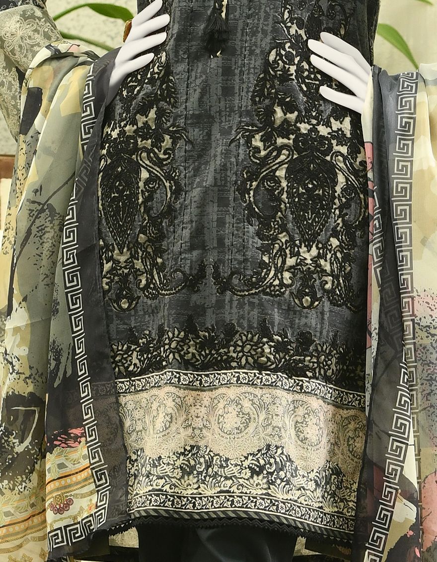 BLACK CAMBRIC 3PC STITCHED | JJPW-W-JPWS-US-21-282 FB/AUTUMN BLAZE - Image 3