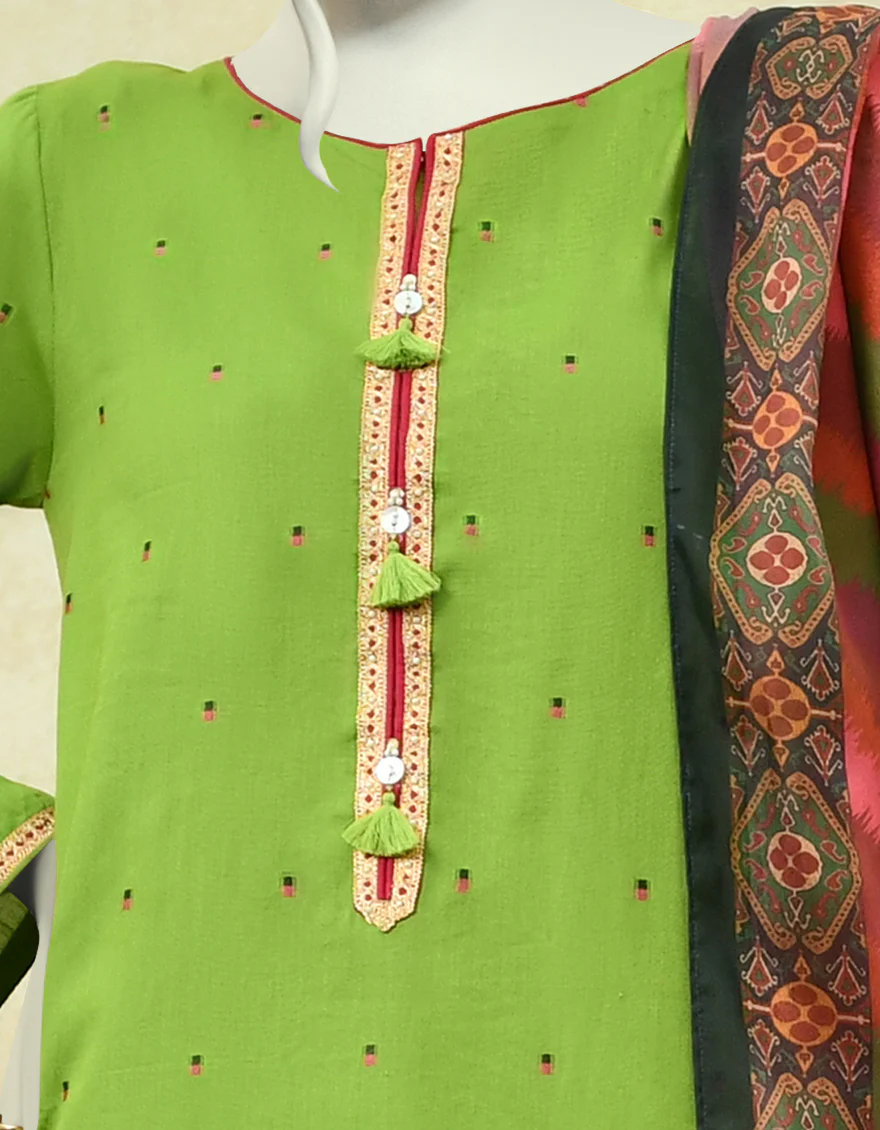 PARROT GREEN JACQUARD 3PC STITCHED | JJPW-W-JPWS-US-22-416 FB/FF-493 - Image 2