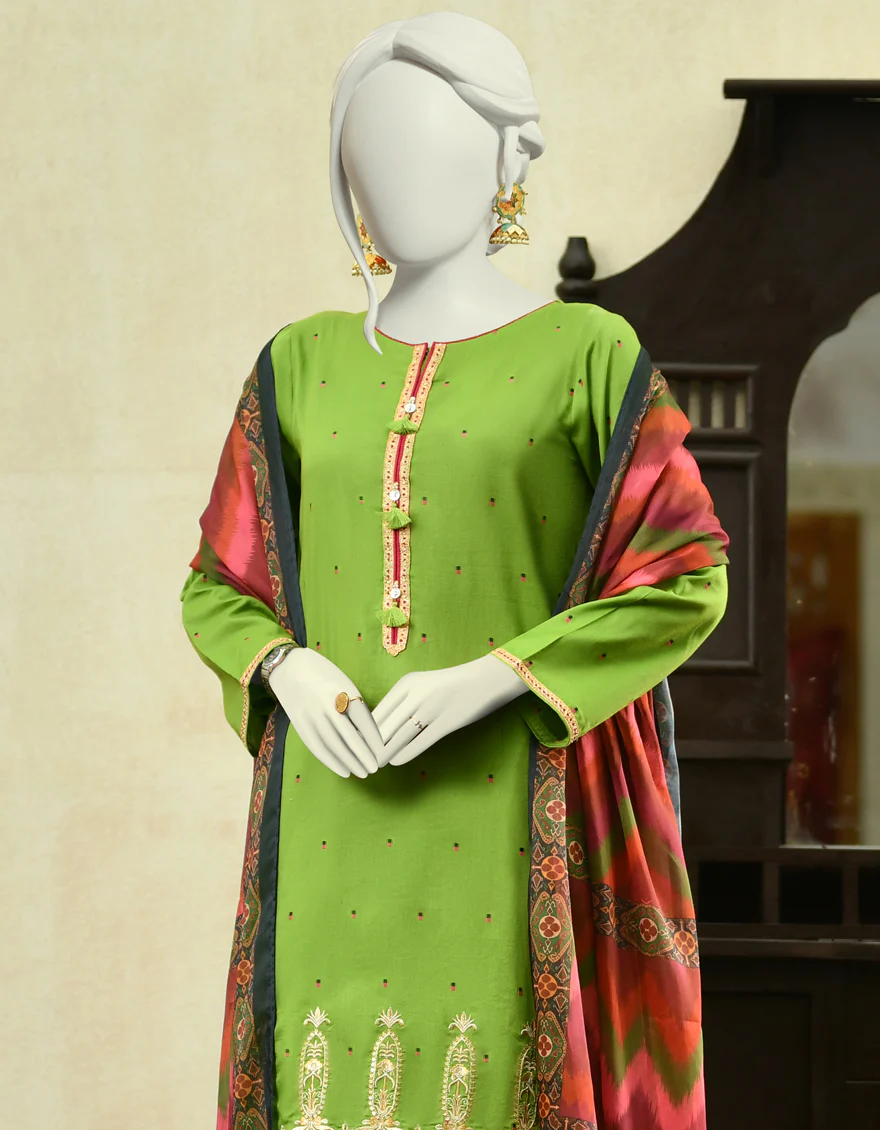 PARROT GREEN JACQUARD 3PC STITCHED | JJPW-W-JPWS-US-22-416 FB/FF-493 - Image 4