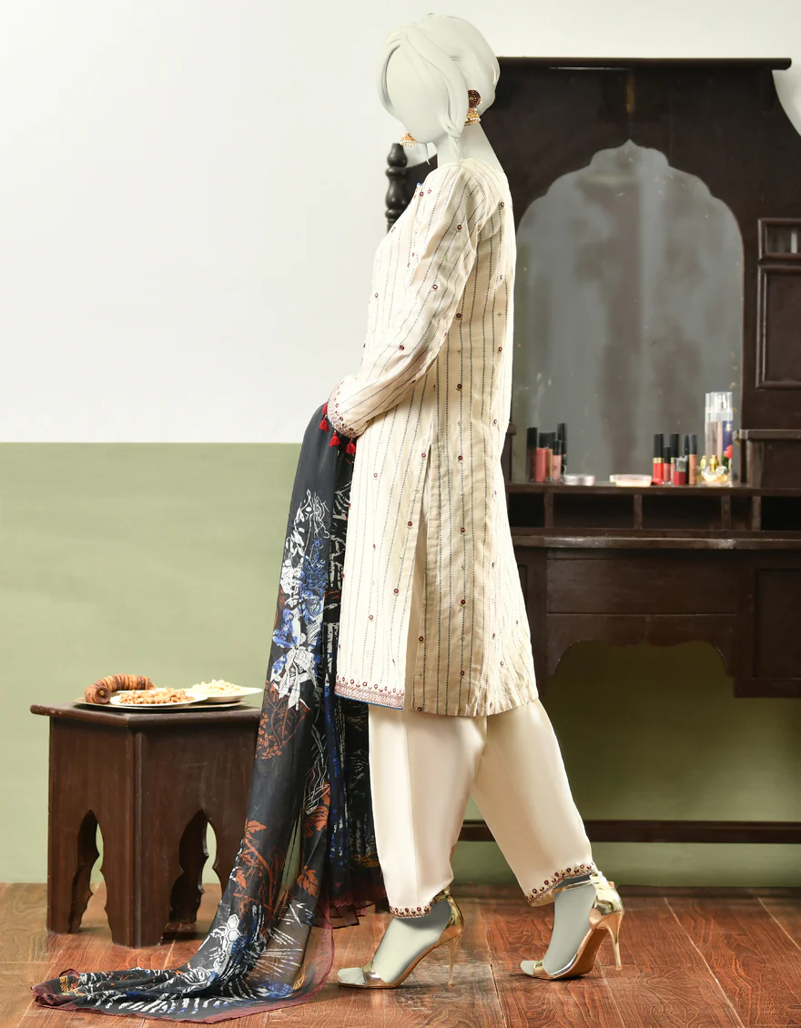 OFF WHITE JACQUARD 3PC STITCHED | JJPW-W-JPWS-US-22-417 FB/DUSK - Image 2