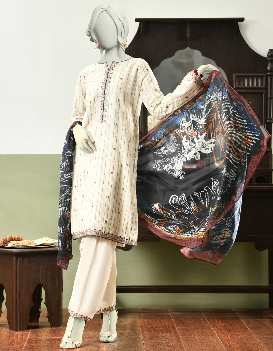 OFF WHITE JACQUARD 3PC STITCHED | JJPW-W-JPWS-US-22-417 FB/DUSK - Image 4
