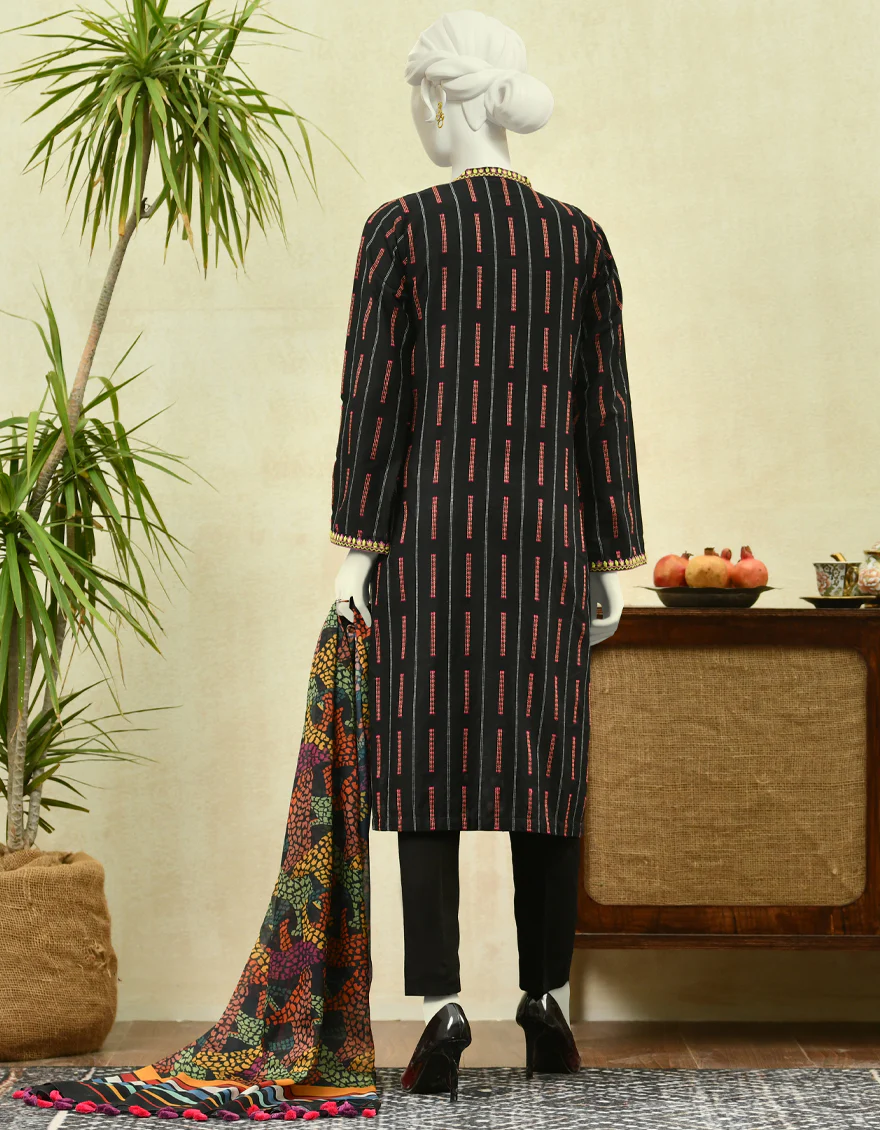 BLACK JACQUARD 3PC STITCHED | JJPW-W-JPWS-US-22-419 FB/CHEETAH - Image 2