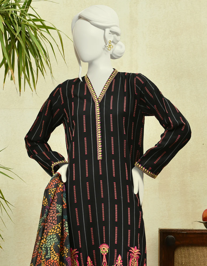 BLACK JACQUARD 3PC STITCHED | JJPW-W-JPWS-US-22-419 FB/CHEETAH - Image 4