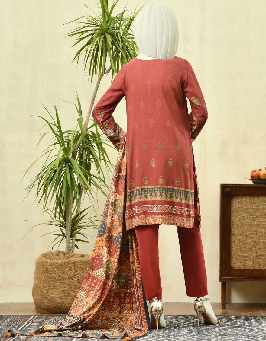 RED LINEN 3PC STITCHED | JJPW-W-JPWS-US-22-421 FB/KIRMIZI - Image 3
