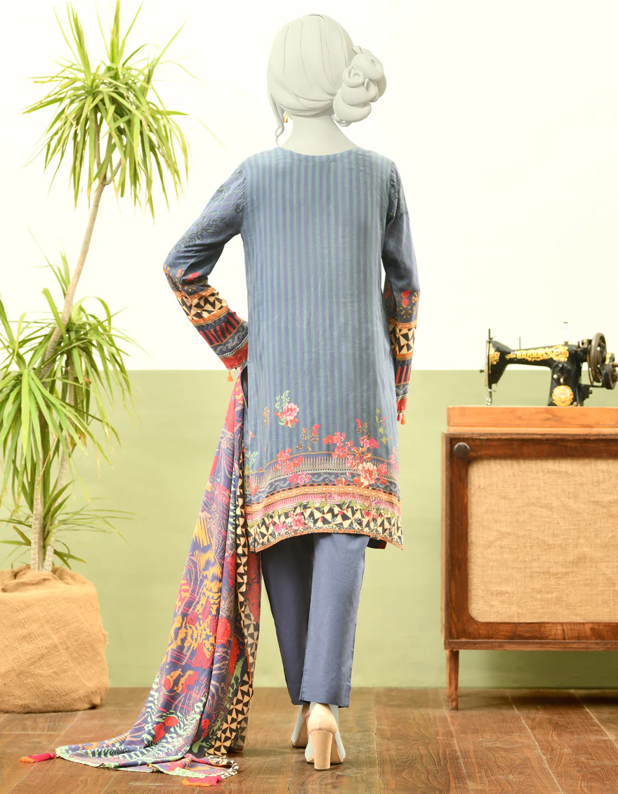 GREEN-BLUE CAMBRIC 3PC STITCHED | JJPW-W-JPWS-US-22-425 FB/TALES - Image 2