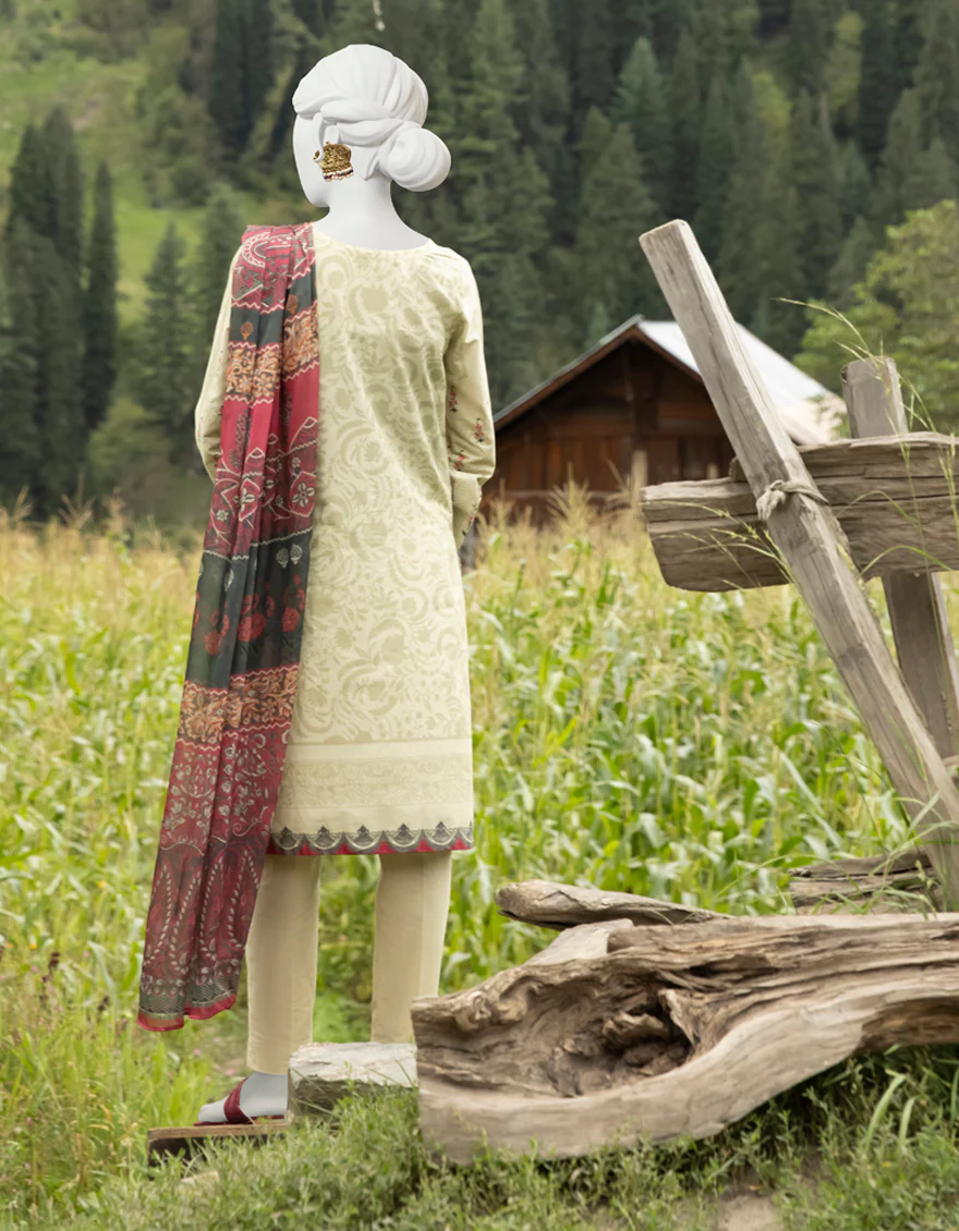 LIGHT GREEN CAMBRIC 3PC STITCHED | JJPW-W-JPWS-US-22-471 FB/CHAUBARA (22-5131) - Image 2