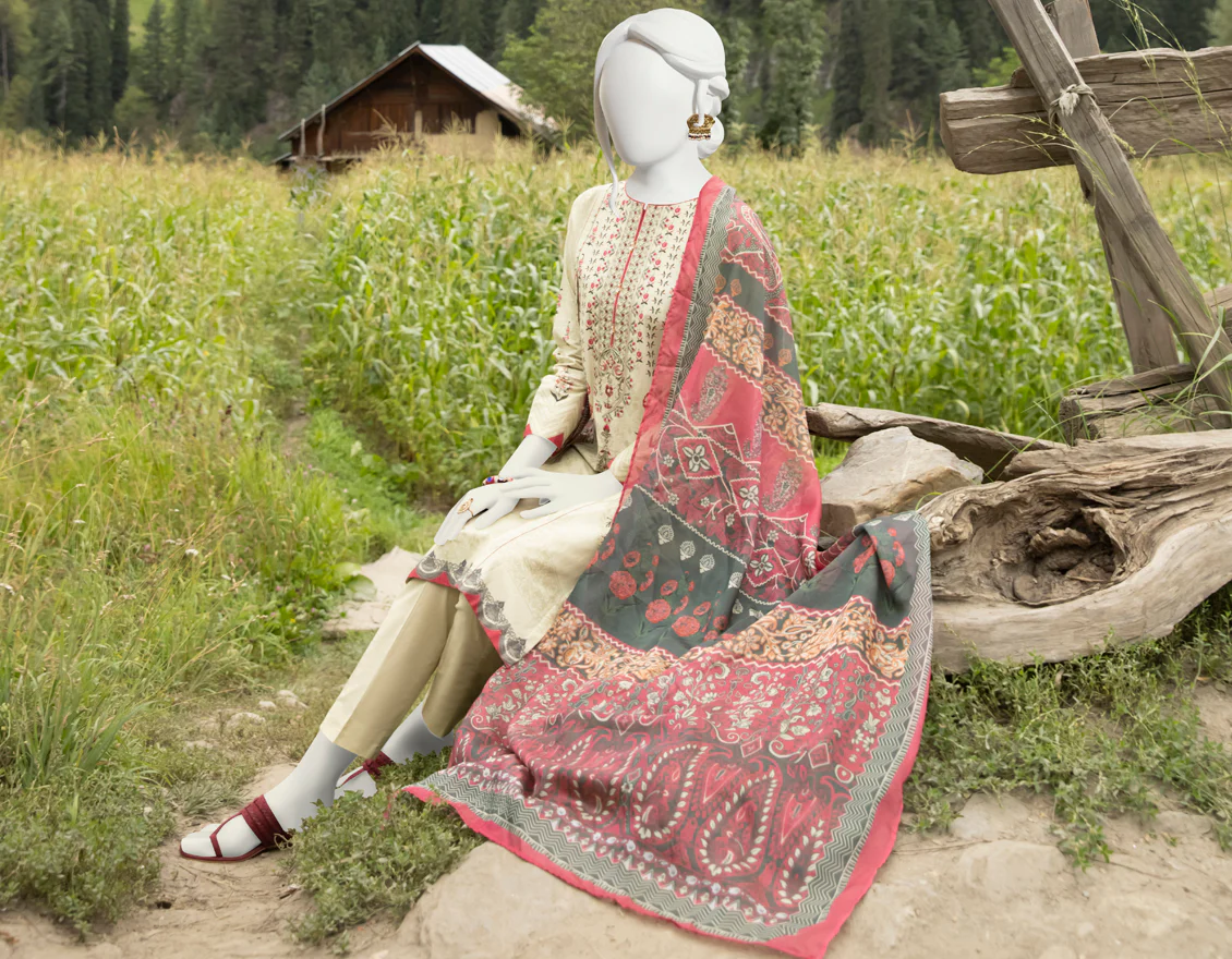 LIGHT GREEN CAMBRIC 3PC STITCHED | JJPW-W-JPWS-US-22-471 FB/CHAUBARA (22-5131) - Image 4