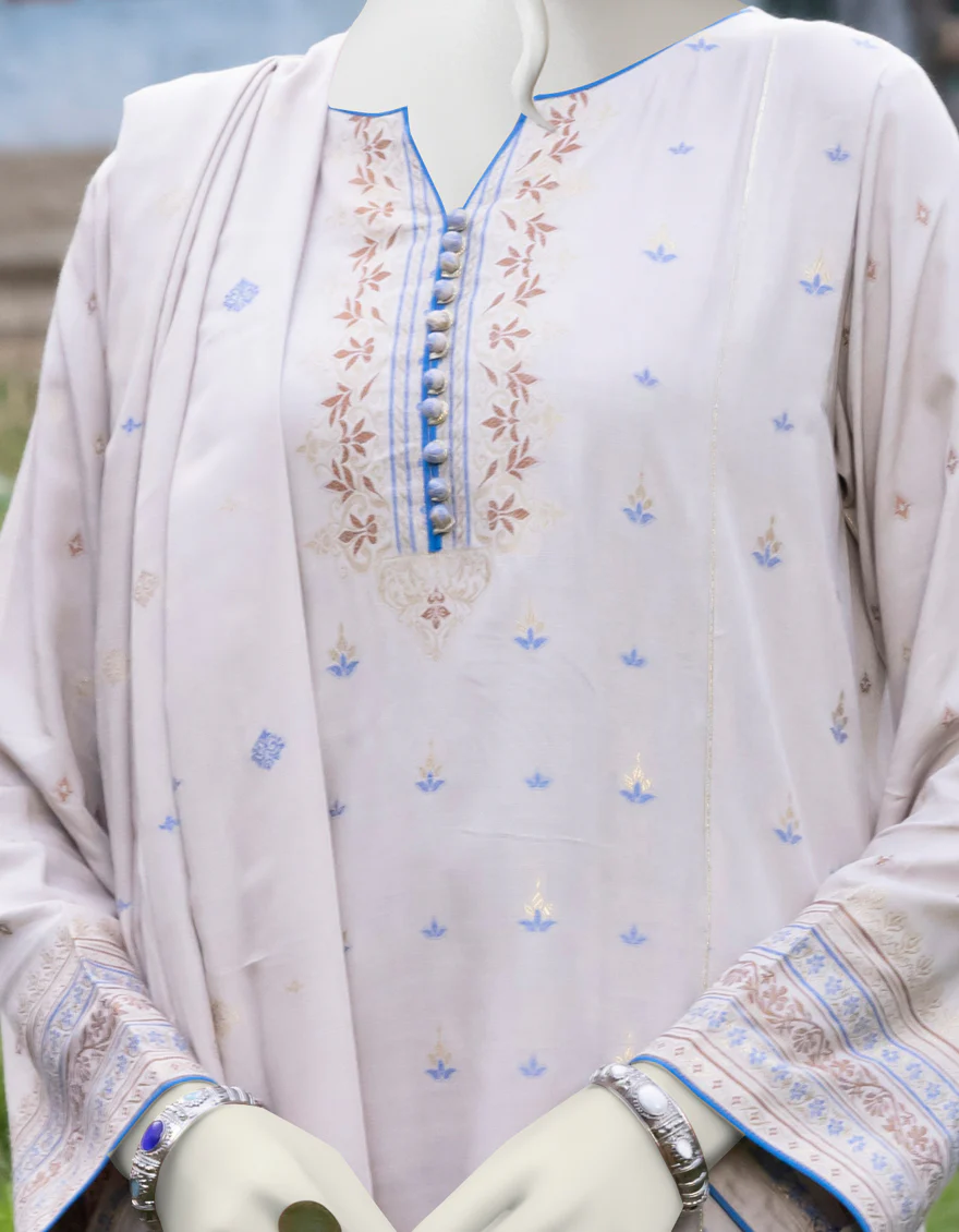 FOAM BLUE KHADDAR 3PC STITCHED | JJPW-W-JPWS-US-22-477 FB/FOAM BLUE - Image 3