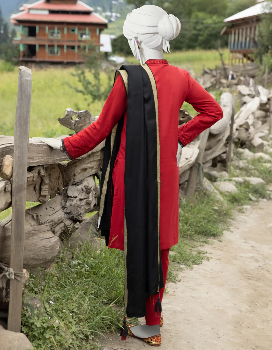 RED DOBBY 3PC STITCHED | JJPW-W-JPWS-US-22-479 FB/SHAJAR - Image 2
