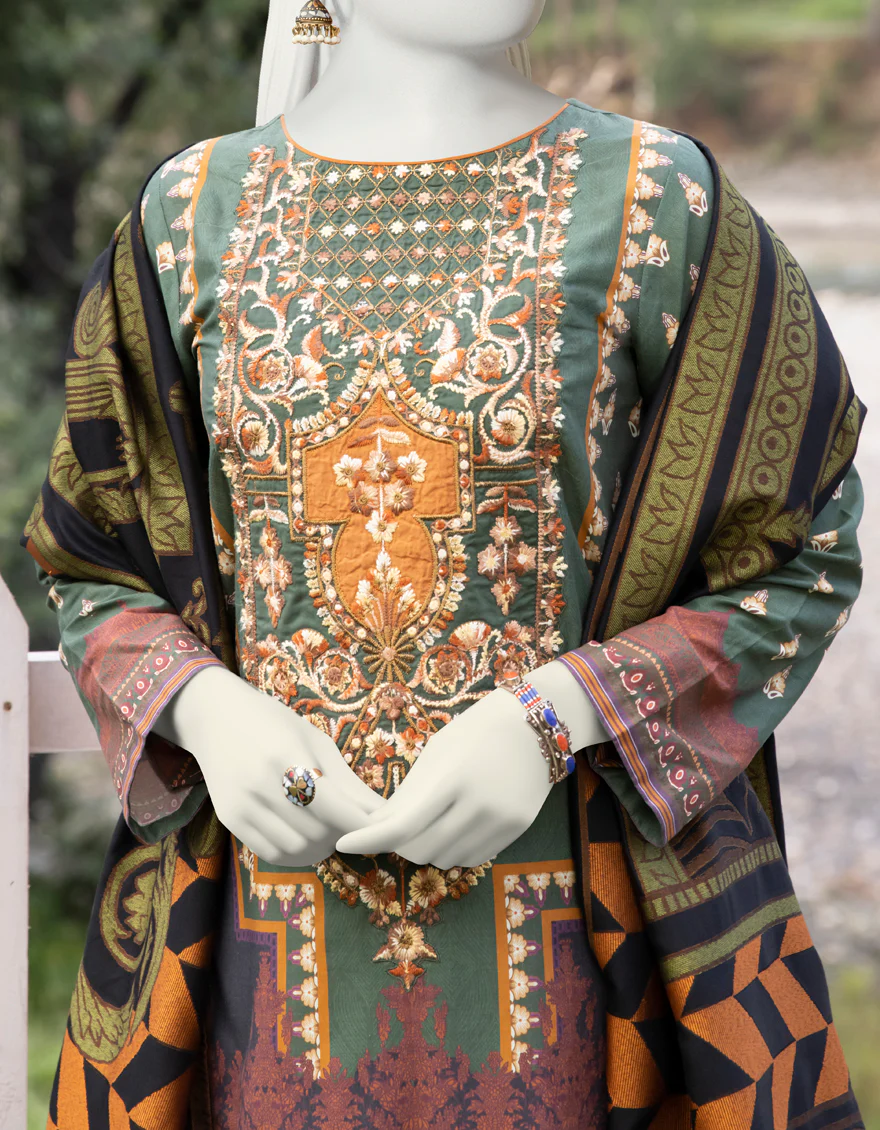 GREEN CAMBRIC 3PC STITCHED | JJPW-W-JPWS-US-22-482 FB/DHANAK (22-5141) - Image 3