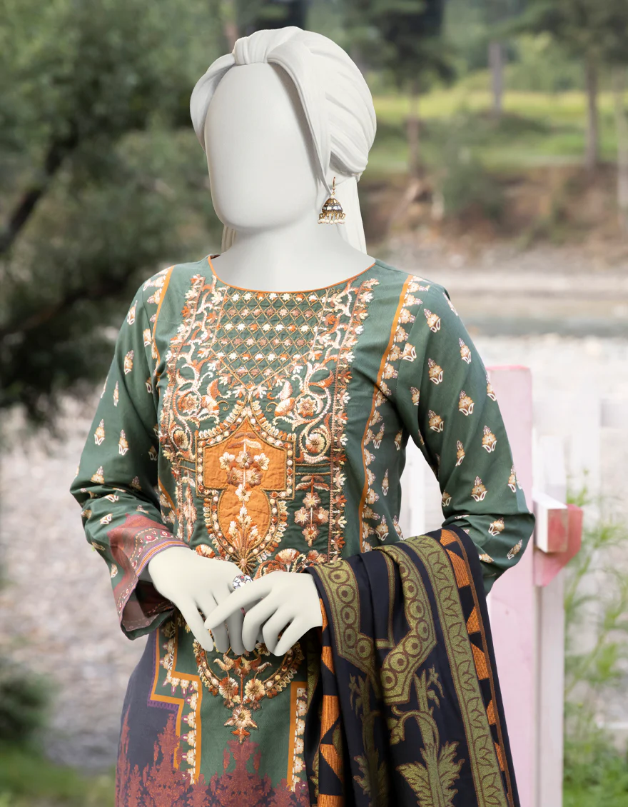 GREEN CAMBRIC 3PC STITCHED | JJPW-W-JPWS-US-22-482 FB/DHANAK (22-5141) - Image 4