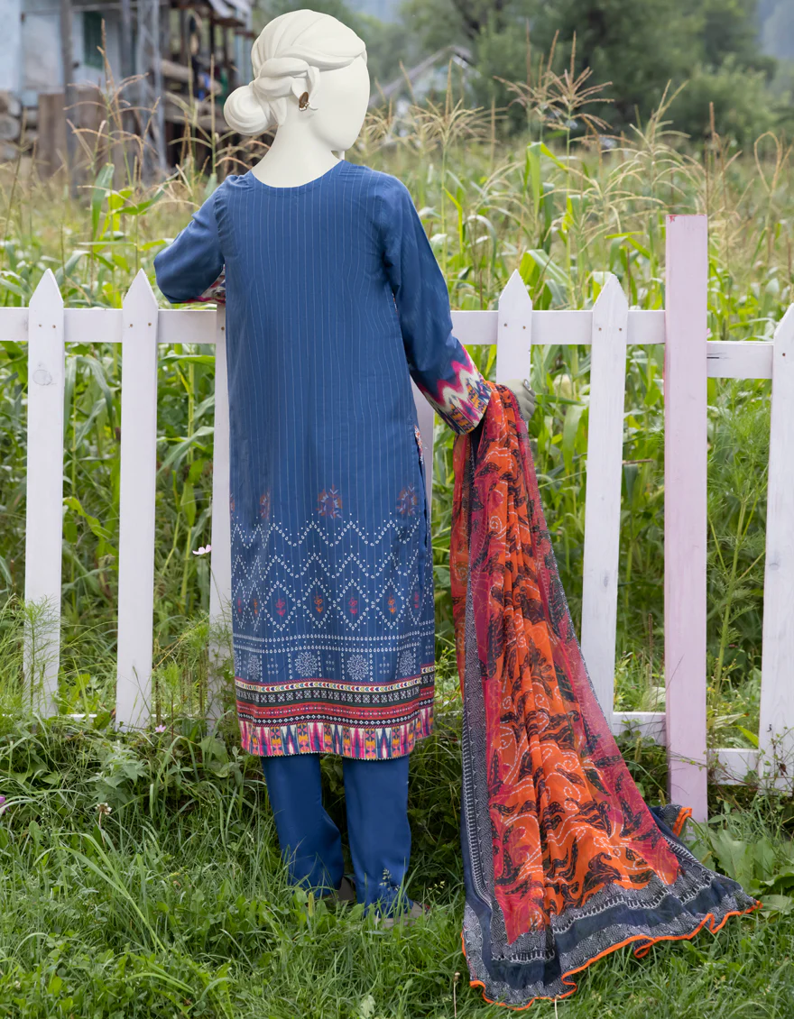 BLUE CAMBRIC 3PC STITCHED | JJPW-W-JPWS-US-22-498 FB/AKASHA - Image 2