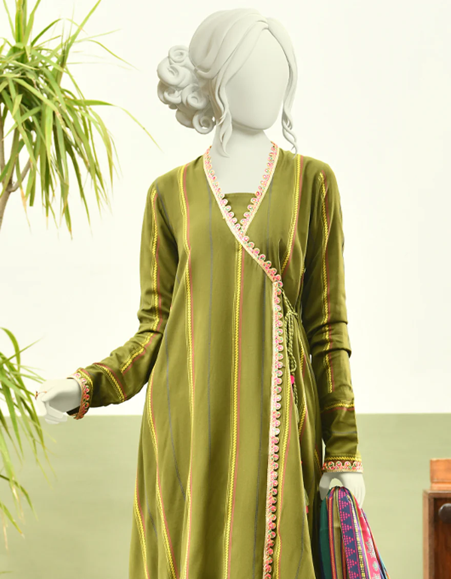 GREEN DYED 3PC STITCHED | JJPW-W-JPWS-US-22-502 FB/DYED SUSI RANGOLI - Image 4