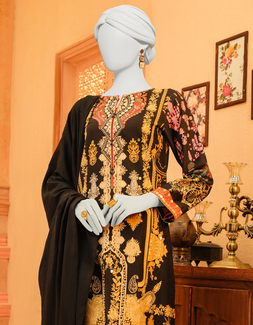 BLACK LAWN 3PC STITCHED | JJPW-W-JPWS-US-23-633 FB/BLACK PEARL - Image 3