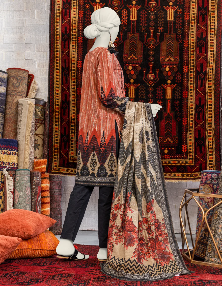 BROWN KHADDAR 3PC STITCHED | JJPW-W-JPWS-US-23-657 FB/JA-963 - Image 2
