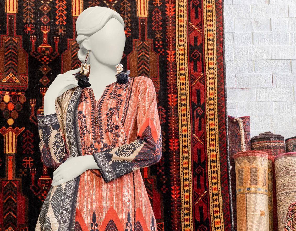 BROWN KHADDAR 3PC STITCHED | JJPW-W-JPWS-US-23-657 FB/JA-963 - Image 4