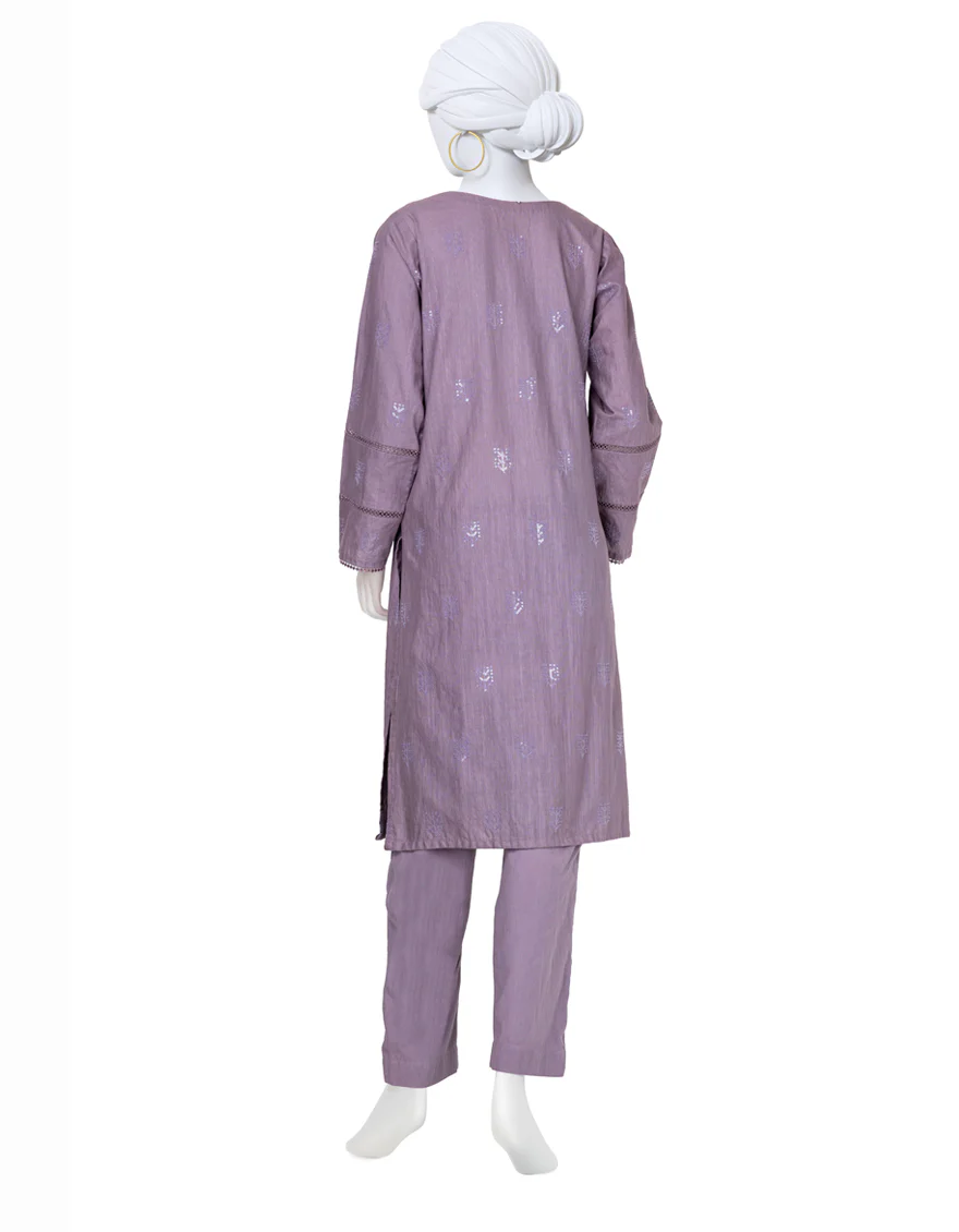PURPLE DYED 3PC STITCHED | JJPW-W-JW-24-1731 FB/TRADITIONAL-2 - Image 2