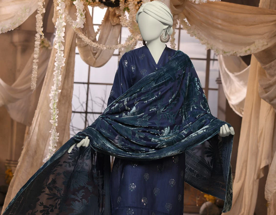 BLUE DYED 3PC STITCHED | JJPW-W-JW-24-1732 FB/TRADITIONAL-3 - Image 2